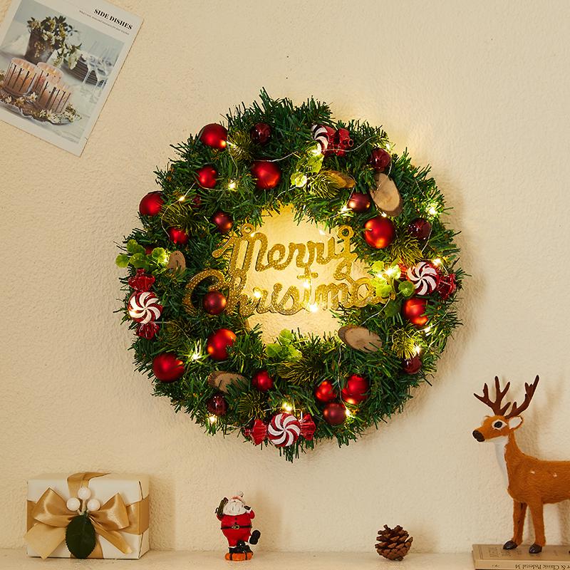 Champagner Gold Weihnachtsdekorationen: Baumkranz, Rattan-Geweih, Wand- & Türdekoration für Hotels & Einkaufszentren