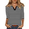 Women's Stand Collar 3/4 Sleeve Printed Top T-shirt