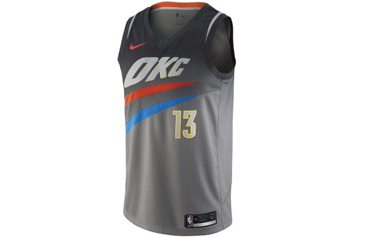 Баскетбольная майка Nike NBA Paul George City Edition Swingman Мужская Градиентно-серый 912134-041 XXL