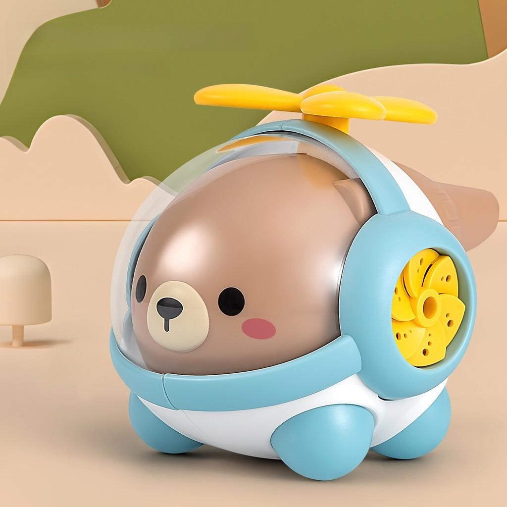 Childrens Plastic Panda Bear Airplane Toy With Horn Sound For Lung Exercise And Development