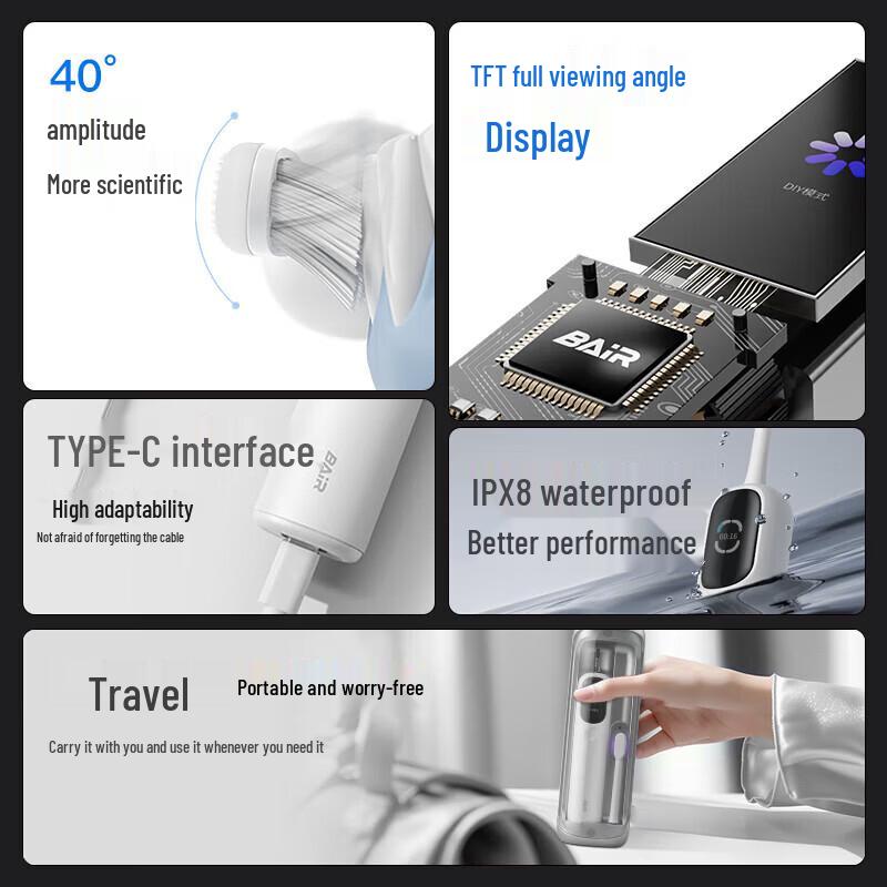 Baier Smart Sonic Electric Toothbrush Series CN plug (adapter included)
