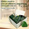 Natural Usman Grass Solid Shampoo and Conditioner Set, Hair Serum for Hair Growth, Anti-Dandruff, Damage Repair, Reducing Thinning Hair Loss with Leaf