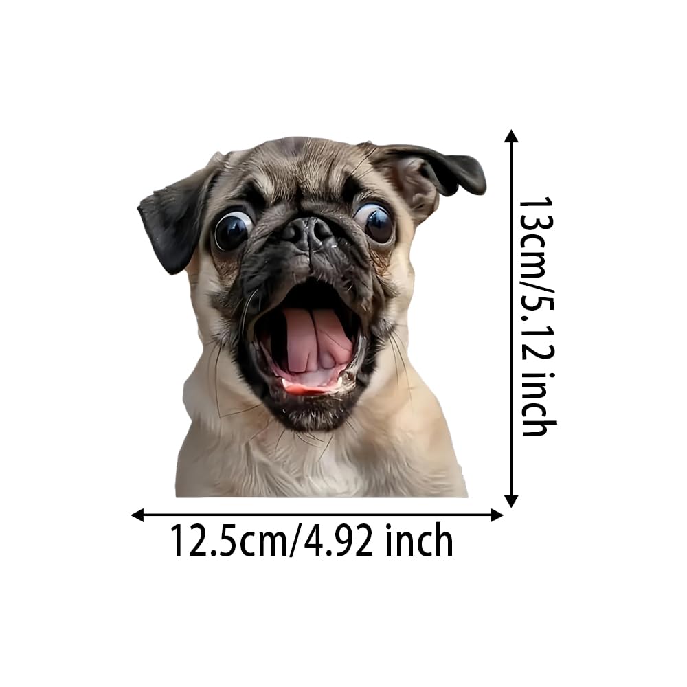 2 Pack 12.5x13cm Funny Pug Vinyl Stickers - Great for Cars, Trucks, Laptops and