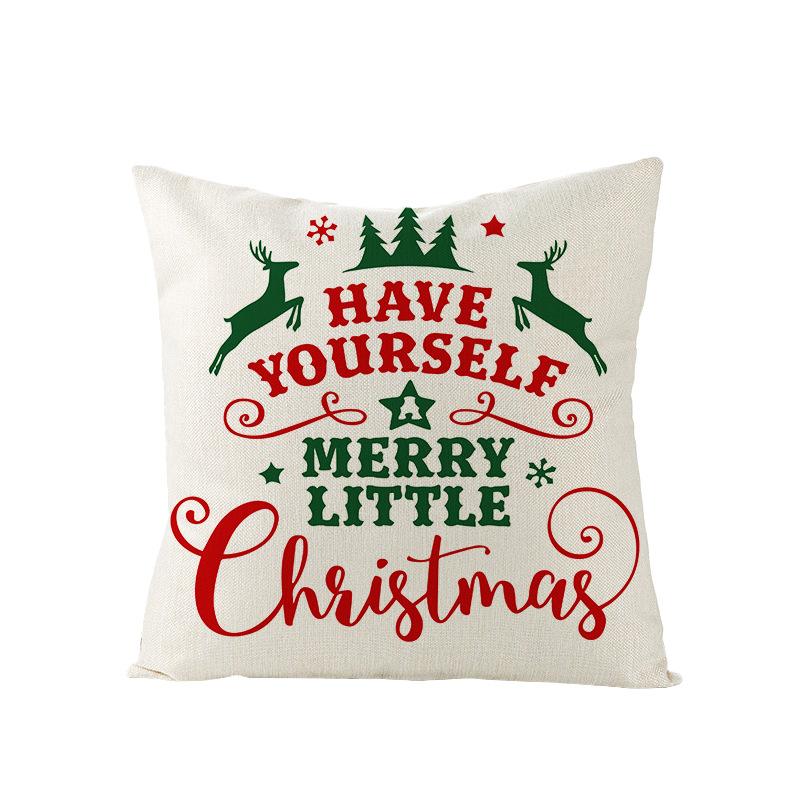 Christmas Pillow Cover for Home Holiday Sofa Bedside Decoration Linen Pillow Cushion Cover