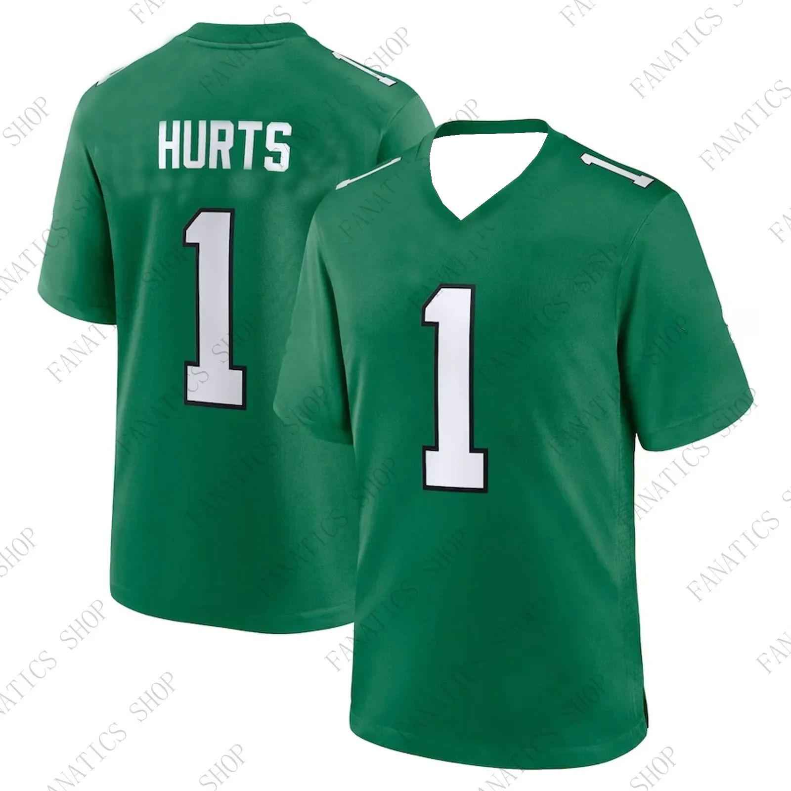 Philadelphia Eagles No.1 Football Jersey Sports Comfortable Breathable Quick Drying Competition Jersey T-shirt Adult Game Jersey 4XL