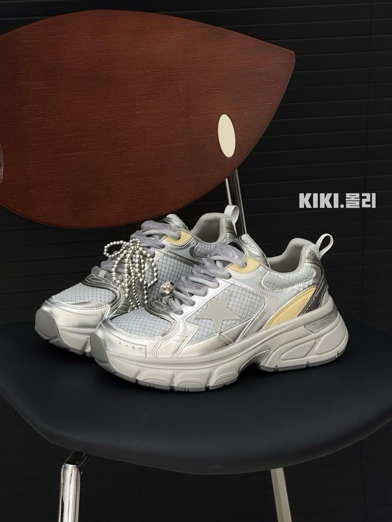 Rhinestones Do Old Stars, Lace Shoelaces, Platform Dad Shoes, Women's Heightening Casual Sports Shoes, New Models