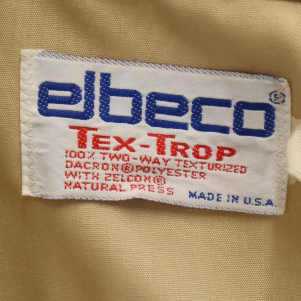 Elbeco 70s 80s Made In USA Vintage Short Sleeve Work Shirt Beige Men's Used