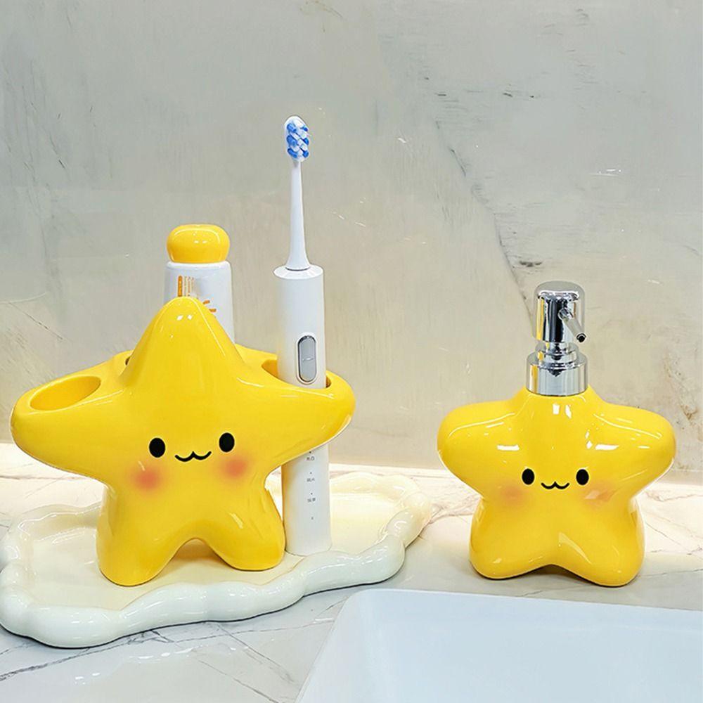 Star Shaped Foaming Soap Dispenser 400ML Hand Sanitizer Bottle Ceramic Star Lotion Bottle  Home Use
