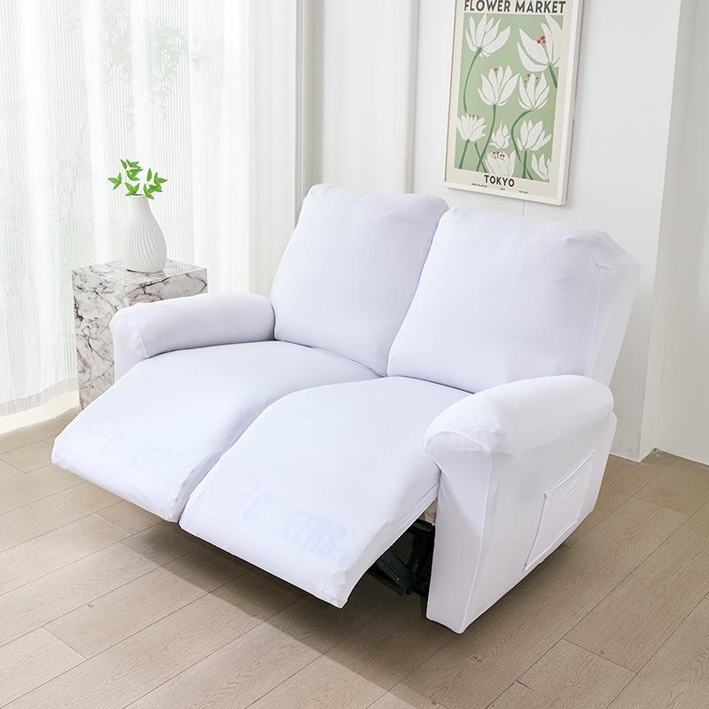 Waterproof Milk Silk Elastic Recliner Sofa Cover - Full Wrap, Split Type