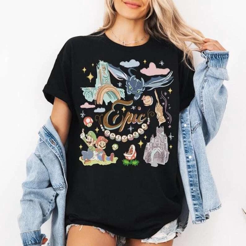 Retro Epic Universe Shirt, Family Universe Park Trip Shirt, Orlando Park Epic 4XL