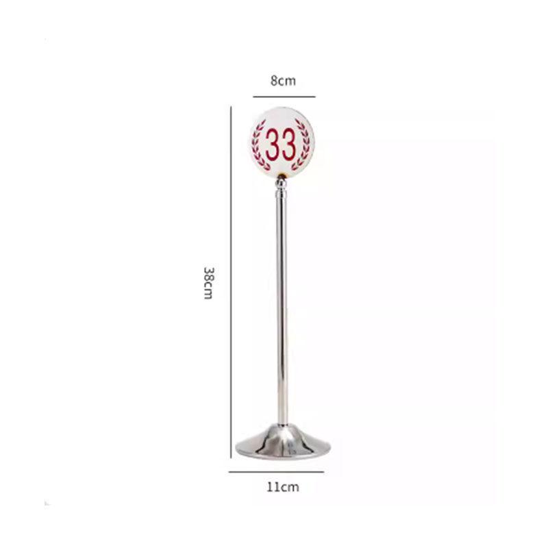 Gold-Plated Stainless Steel Double-Sided Table Number Plate for Restaurants