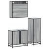 3 Piece Bathroom Furniture Set Grey Sonoma Particleboard