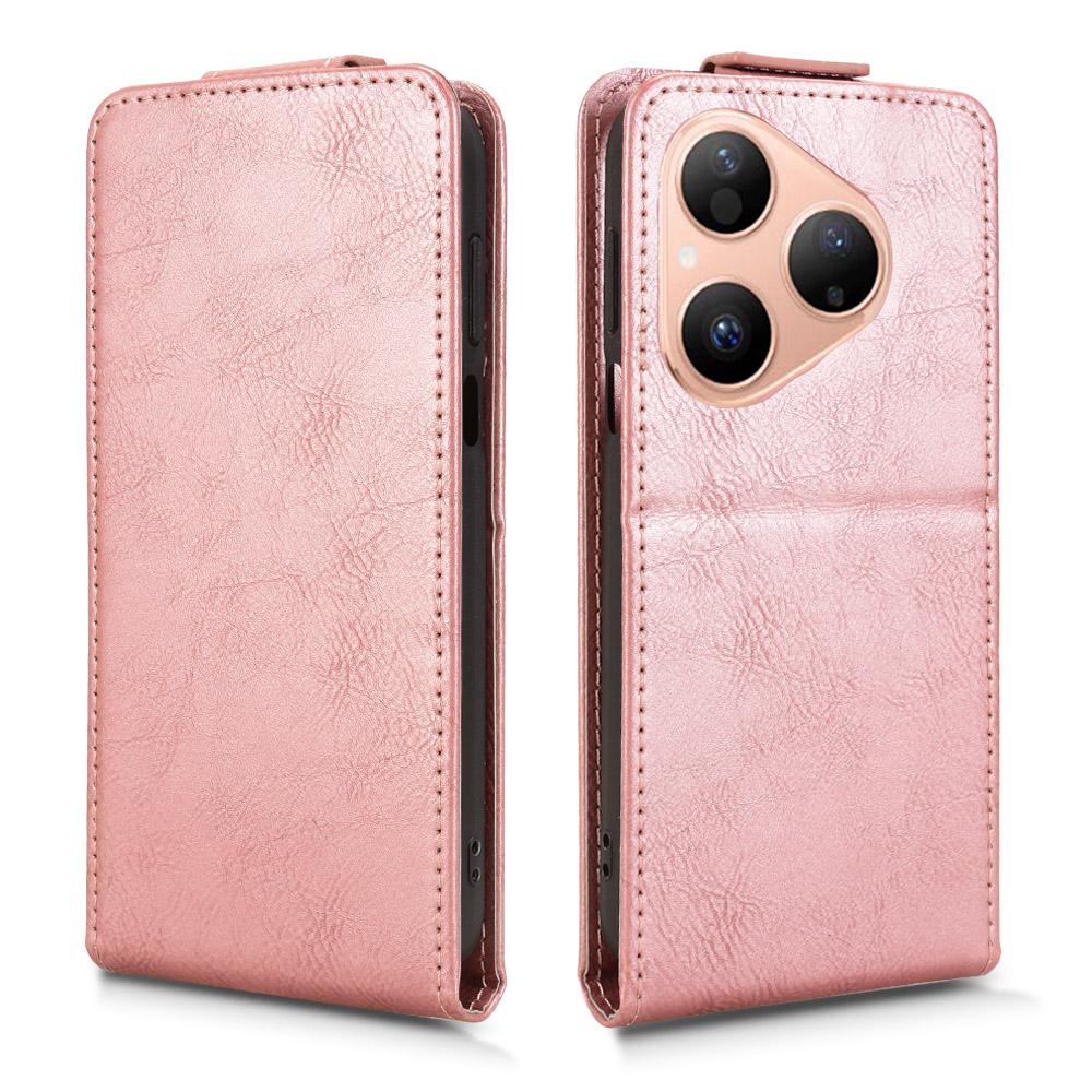 For Huawei Pura 80 Stand Case Magnetic Clasp Vertical Flip Leather Phone Cover with Card Holder