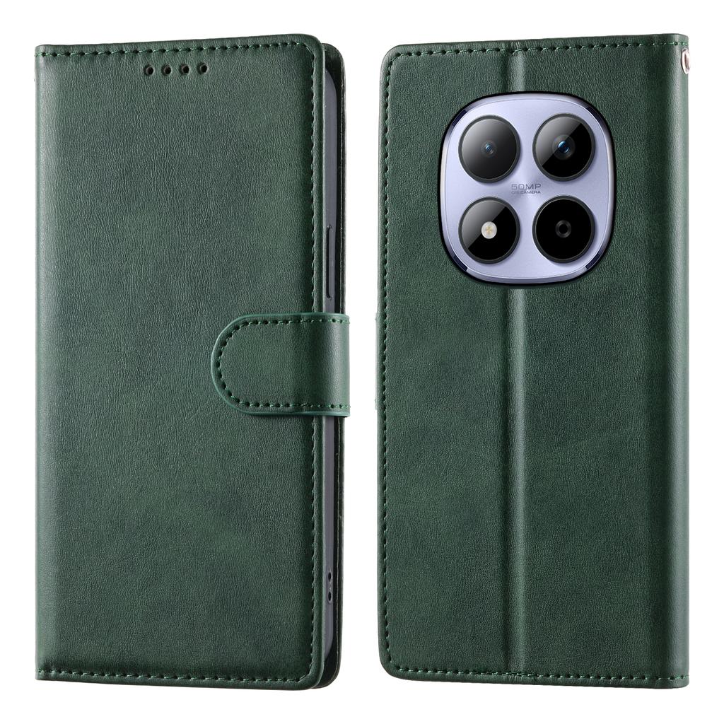 For Xiaomi Redmi Note 15 Pro 5G (Global) Case Stand Wallet Calf Texture PU Leather Flip Phone Cover with Wrist Strap
