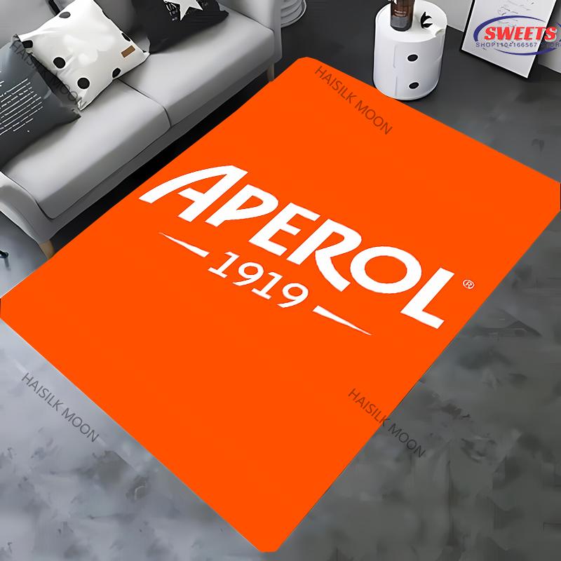 Tappeto Stampato con Motivo A Aperol S Spritz, Banda Classica 3D, Tappeto Nuova Uscita per Soggiorni, Camere da Letto, Aree Ufficio, Tappetino Lavabile