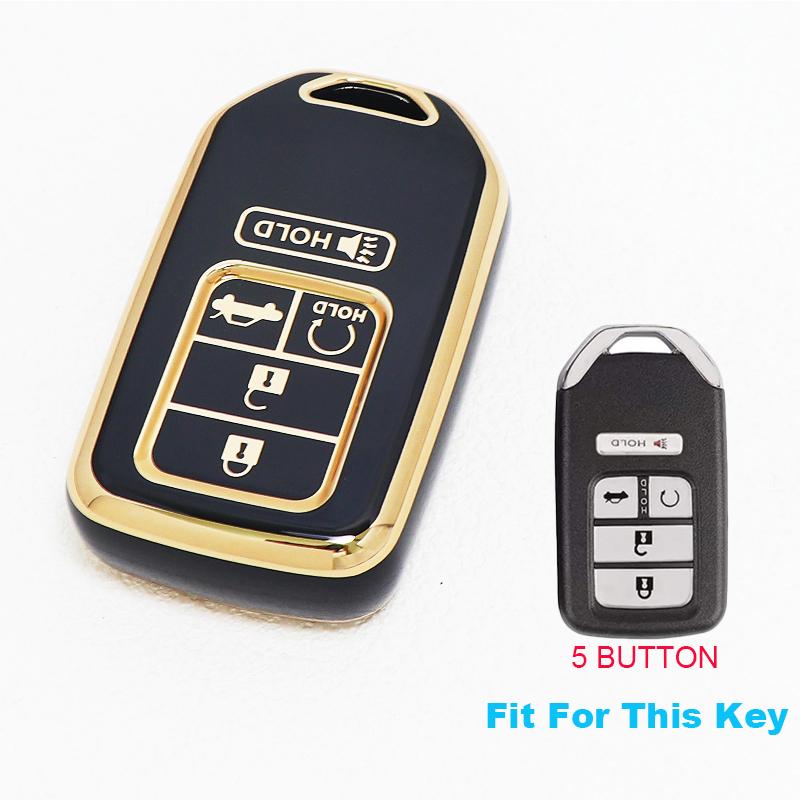 5 Buttons Shell Fob For Honda Crv Xr-V Cr-V Fit Civic Accord Hr-V Hrv City Odyssey New Tpu Car Key Cover Case Auto Accessories