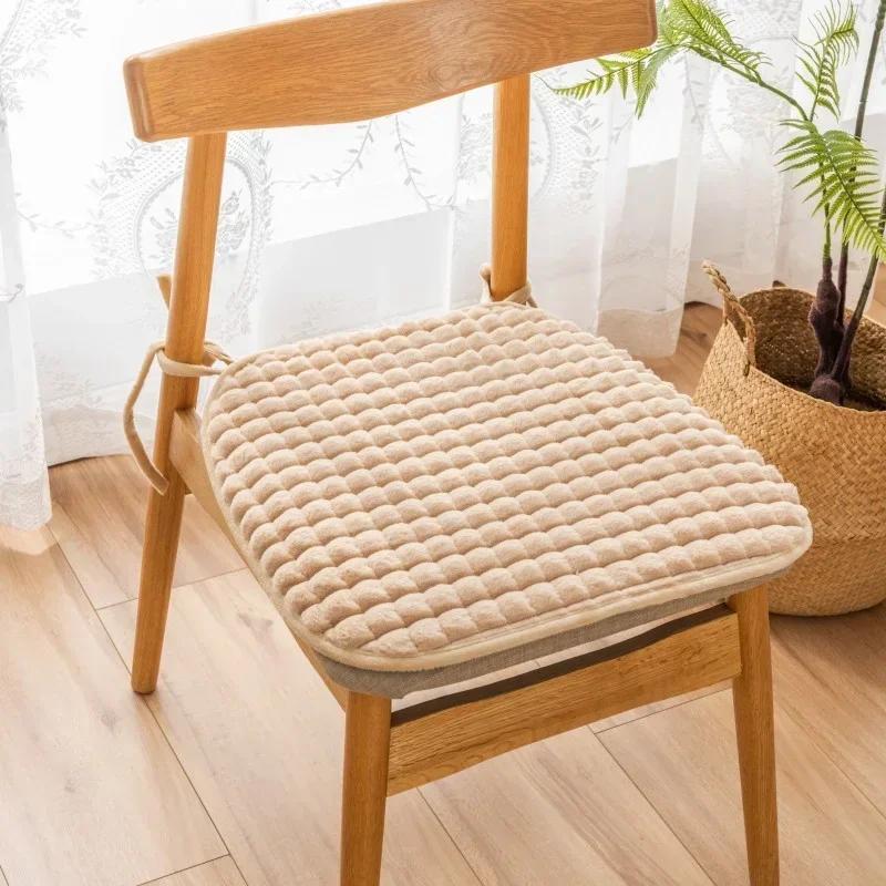 Winter-thicker Square Chair Cushion Seat Pad With Tie Cotton Seat Cushion Filling Dining Chair Cushion Non-Slip Dinning ChairPad