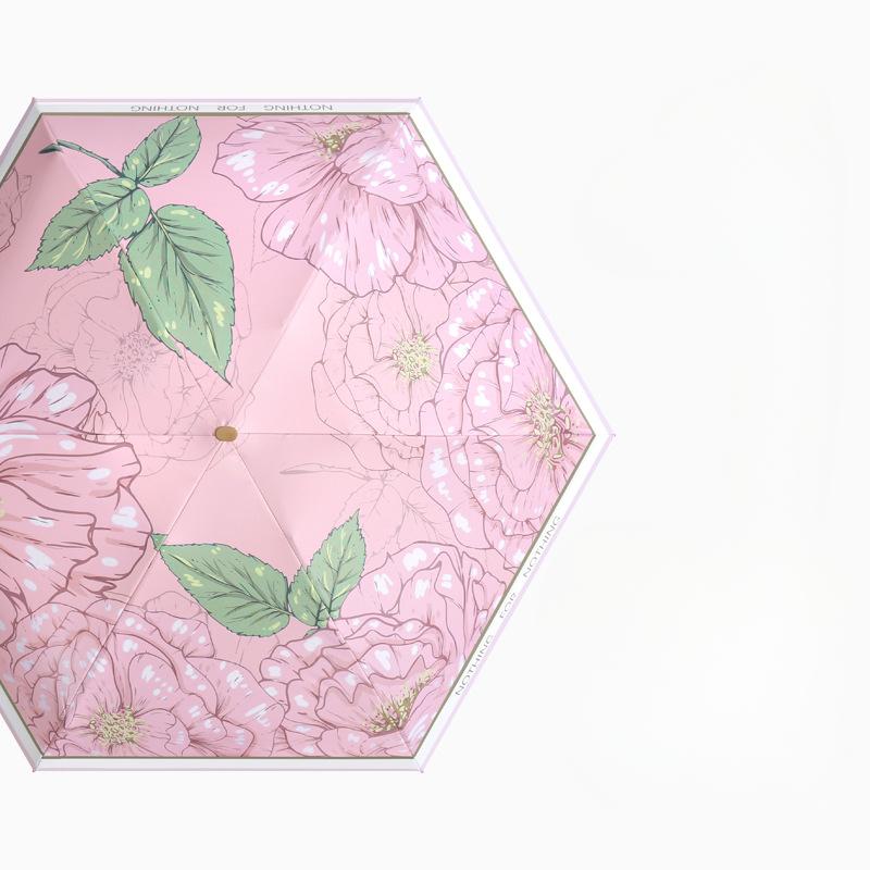 Flat Six Fold Pocket Umbrella Sun Umbrella Color Glue Sun Protection Sun Protection Umbrella Umbrella Women's Folding Umbrella