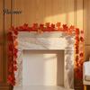 Thanksgiving Home Decor Artificial Fall Maple Leaf Garland, Autumn Foliage Hanging Vine, Flexible Decorative Vines Reusable Harvest for Fireplace