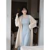 Fashion Sexy Babes One-word Shoulder Neck Long-sleeved Dress Women's Spring New Slim-fit Stacked Inside Long Skirt