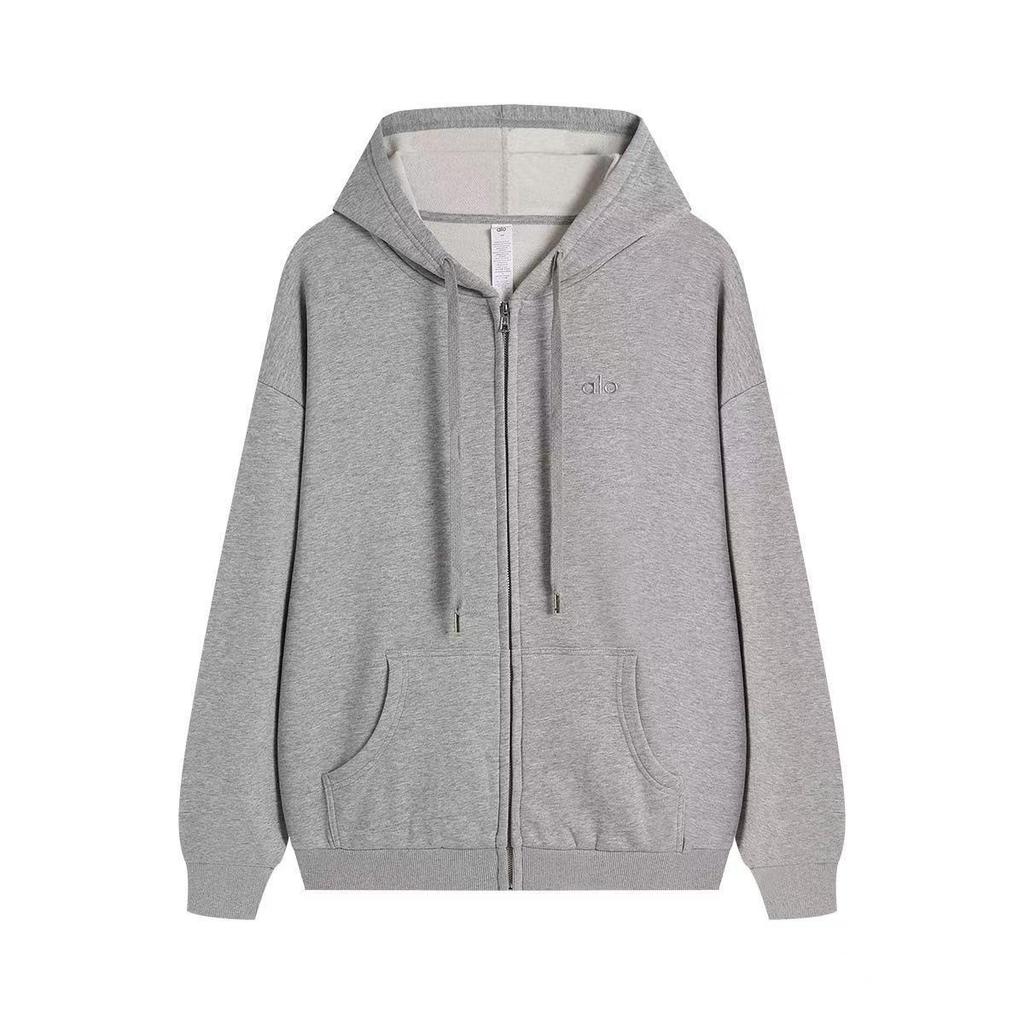 Zestaw bluzy z kapturem aAlo Heavyweight z okrągłym dekoltem - Unisex Casual Kurtka zapinana na zamek