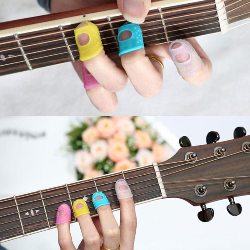 5PCS/Pack Mix Color Silicone Thimbles 3 Sizes Available Multifunctional Protective Finger Sleeve Guitar Practice Accessories ZYF