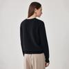 Zhaojun Women's Round Neck Wool Sweater with Lace Trim