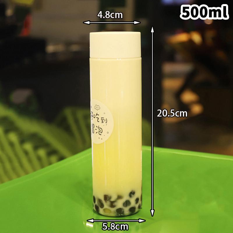 1 Adet Taşınabilir Sütlü Çay İçme Şişesi İçecek Şişesi Plastik Su Bardakları Şeffaf Çay Kahve Şişesi Meyve Suyu İçecek Şişeleri