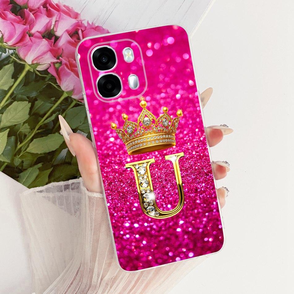 For OPPO A6s CPH2789 2026 Fashion Crown Letter Phone Case For Oppo A6S 5G Soft Silicone TPU Cases