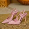 Fairy pink high heels female 2025 new pointed French stiletto muller shoes casual wear bag head sandals tide