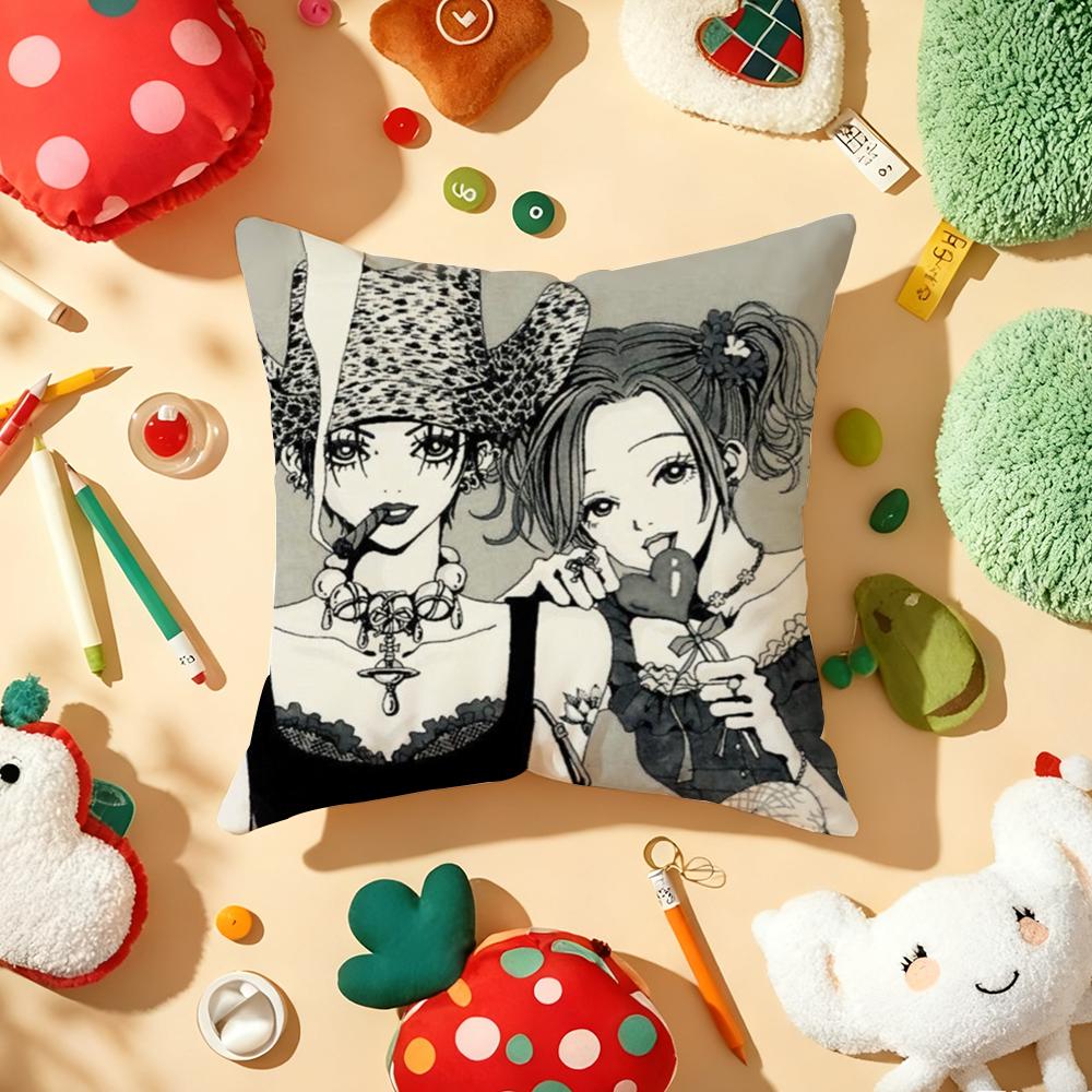 New Arrival N-Nana Anime Cushion Cover Plush Fabric Soft Double-Sided Printed Sofa Warm Winter Home Gift Pillow Cover
