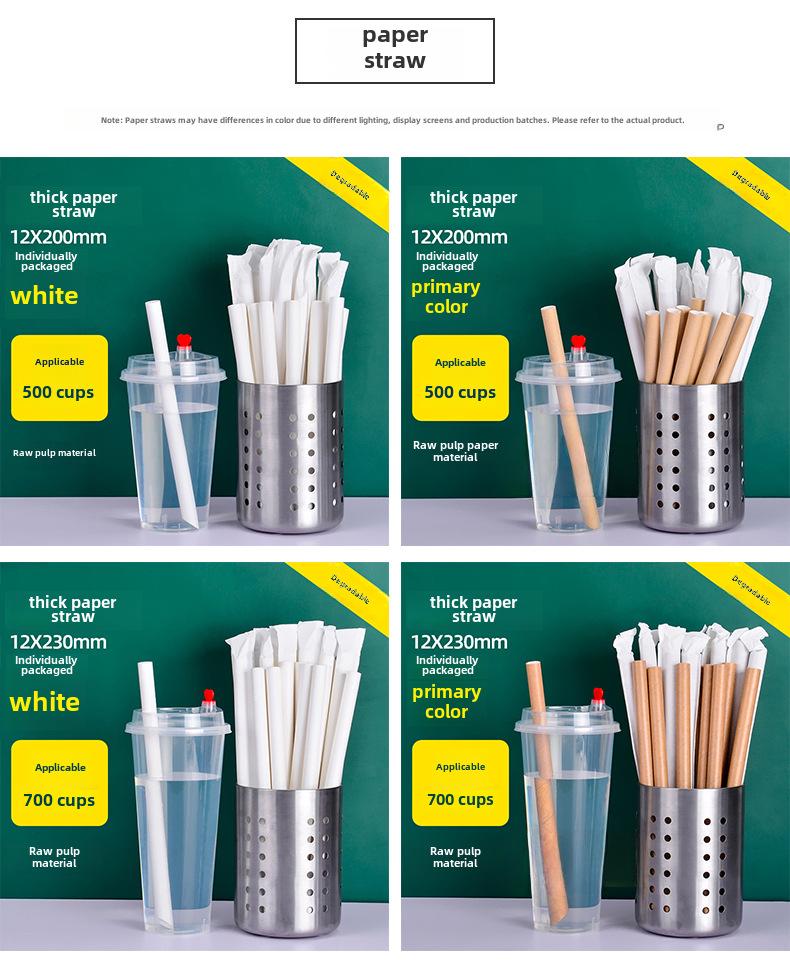 Disposable Transparent Thick PLA Pearl Milk Tea Straws with Independent Packaging