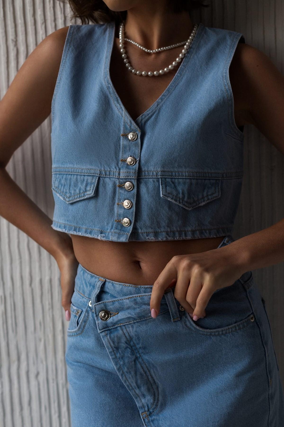 

Джинсовый жилет Claris L синий