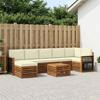 Outdoor Sofa Set with Cushions 7 pcs Natural and Cream