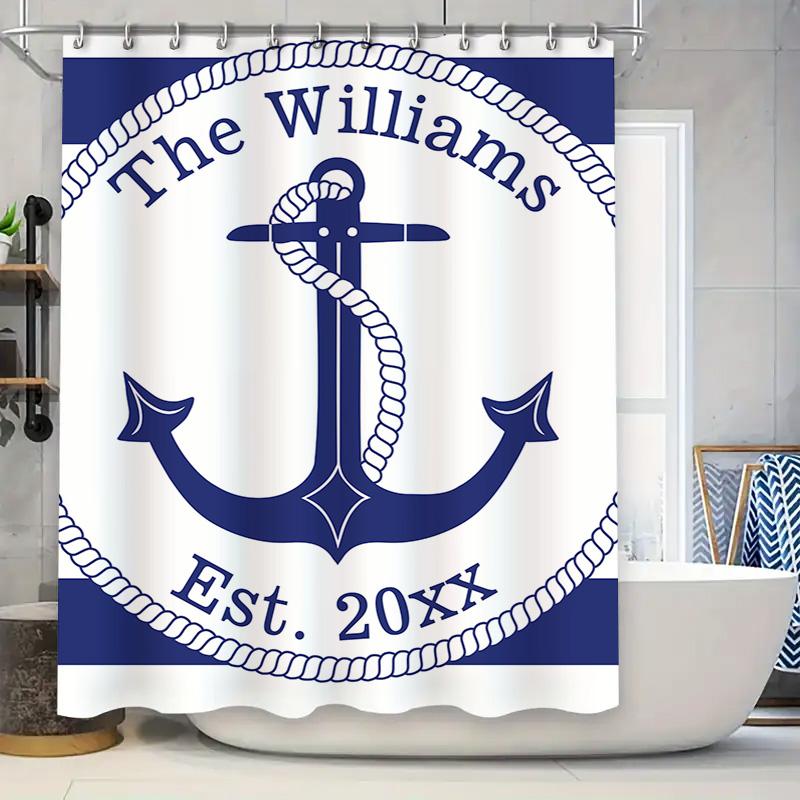 

Bathroom Shower Curtain Custom Name Letter Monogram Print Decorative Waterproof Fabric 3D Rose Gold Glitter Shimmer W60H190(CM)-1 Pcs