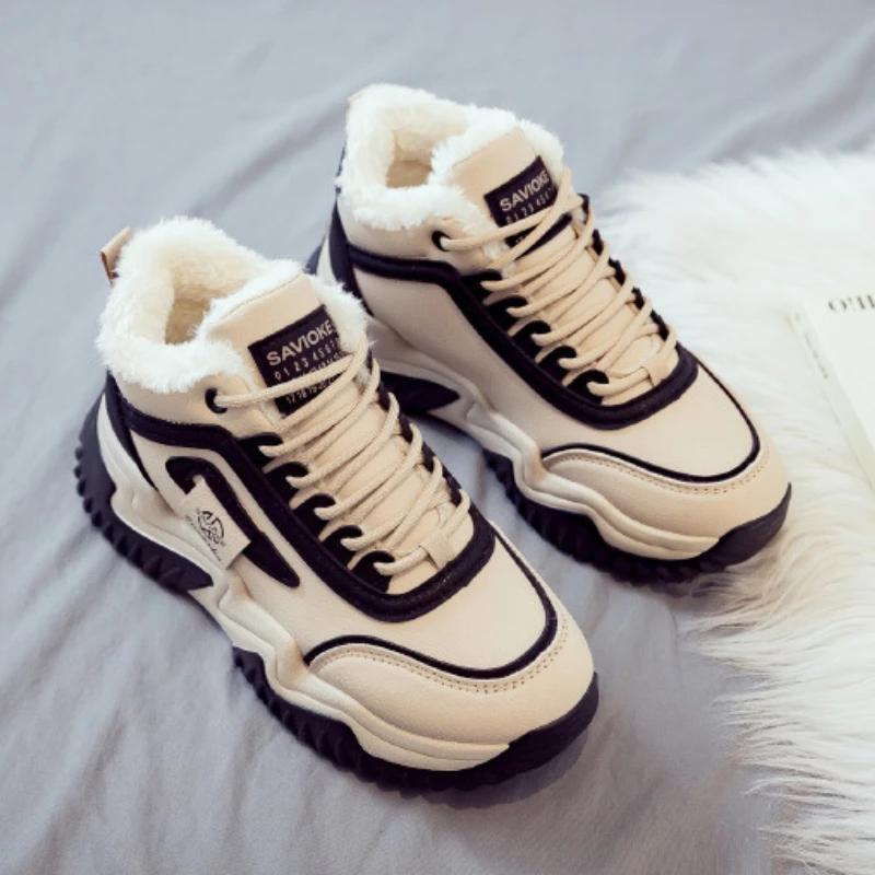 Pantofi de Bumbac Fashion High Top pentru Femei 2024 Iarnă Nou Versatil Sport Vulcanizați Casual Pantofi Dad Adidași cu Platformă Zapatos De Mujer