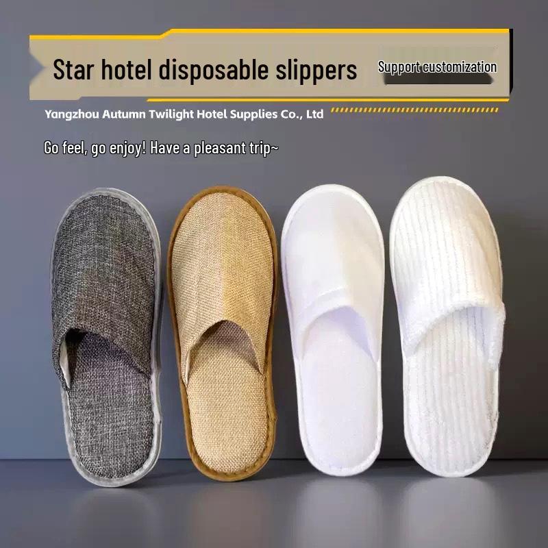 Thickened Washable Disposable Slippers for Hotels, B&Bs, Salons, and Guest Use