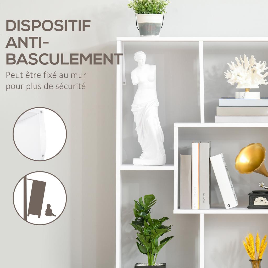 Bookshelf, Tall Bookcase, Modern Room Divider, 8 Cube Storage Unit, Freestanding Storage Shelf for Living Room, Bedroom, Home Office