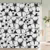 Modern Flowers Shower Curtains Waterproof Fabric Floral Bath Curtains For Bathroom Bathtub Large Wide Bathing Cover With Hooks