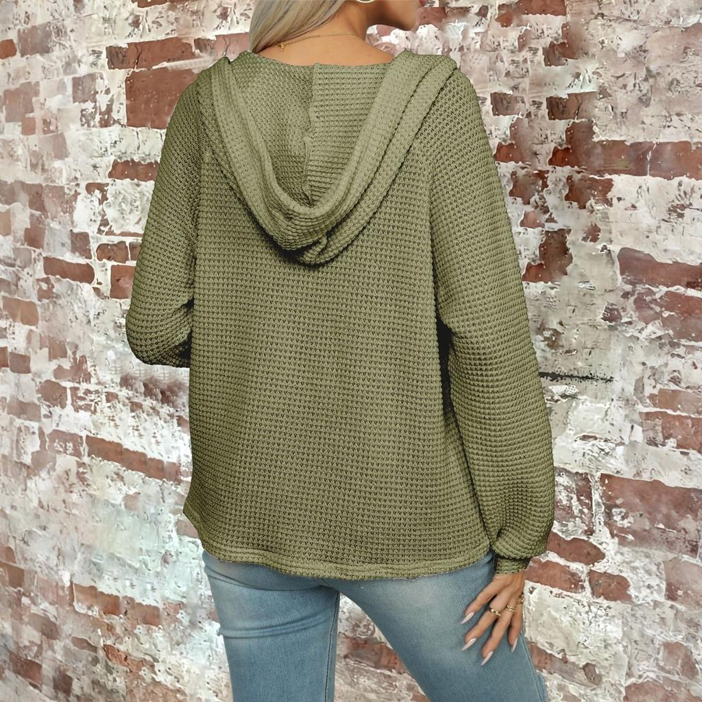 Women's Hoodies Long Sleeve Casual Sweatshirts Pullover Button Tops