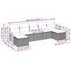 7 Piece Garden Sofa Set with Cushions Grey Poly Rattan