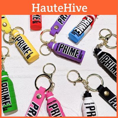 Prime Energy Drink Bottle Keychain Colorful Pvc Soft Rubber Drink Accessory Gift