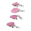 4pcs Retractable Badge Reel Acrylic Mirror  Organ Flower Pattern Innovative Decorative ID Nam