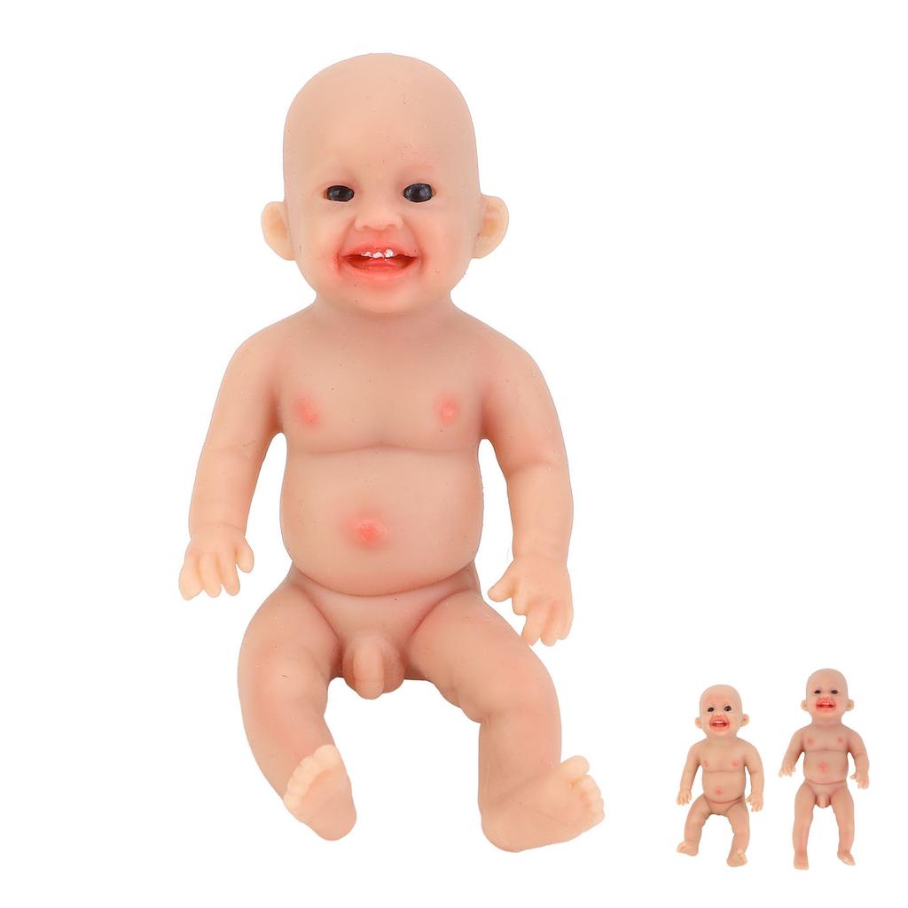 Lifelike Reborn Baby Doll 6 Inch Realistic Cute Sweet Smile Face Soft Silicone Solid Real Reborn Bab