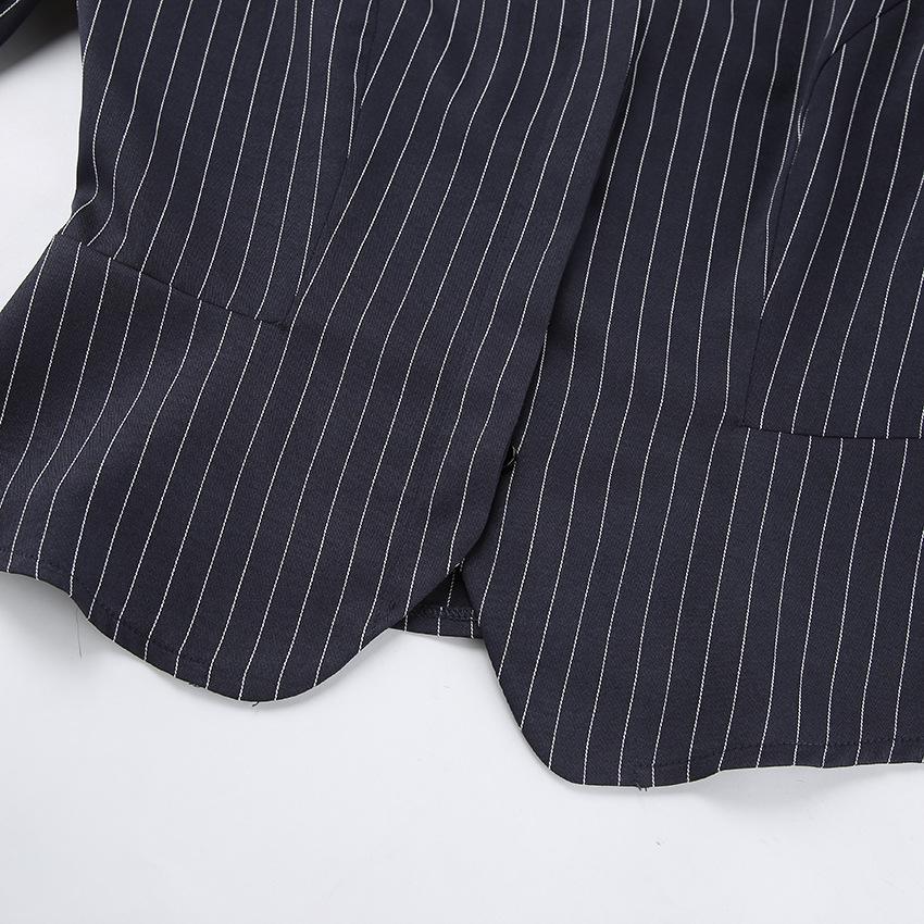 Spring 2026 Striped Halterneck Slim-Waisted Two-Piece Suit: Top & Skirt