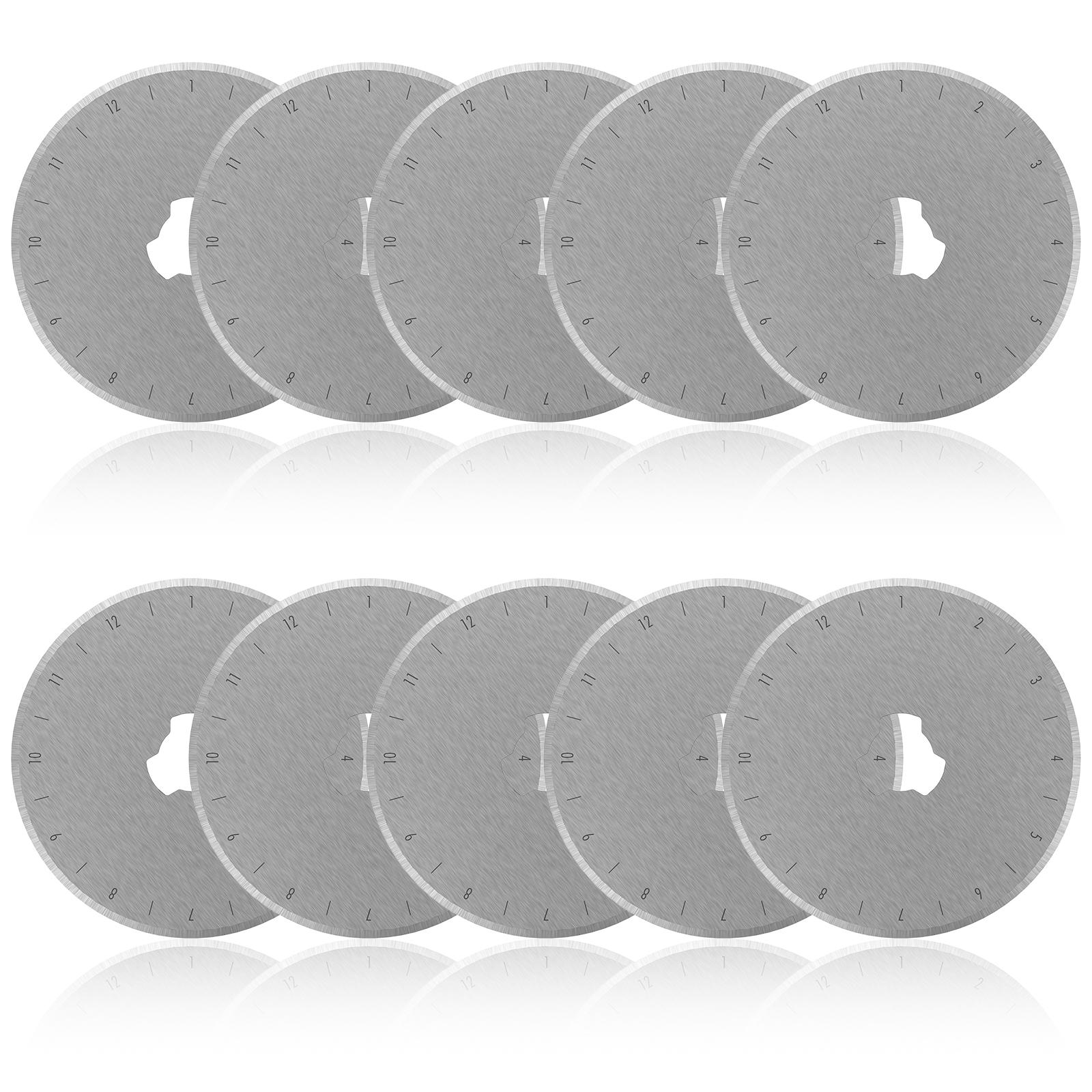 

10Pcs 45mm Rotary Cutter Blade SKS-7 High-Carbon Steel Round Quilting Replacement Blade Fabric Leather Paper Wheel Cutter Blade