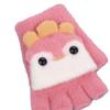 Kids' Cartoon Flip-Top Gloves: Winter Half-Finger, Thickened for Writing, Dual-Use, Cute Design for Boys and Girls
