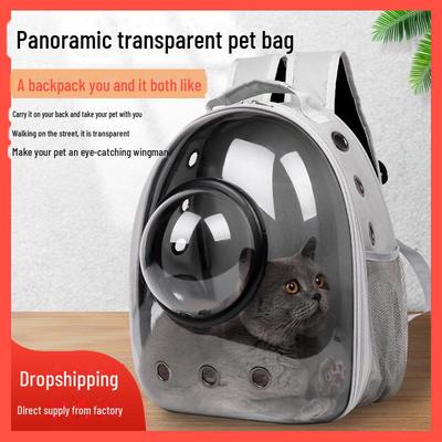 Atmungsaktiver Transparenter Katzenrucksack: Geräumiges Panorama-Kapseldesign für komfortable Ausflüge - Doppelte Trageoptionen