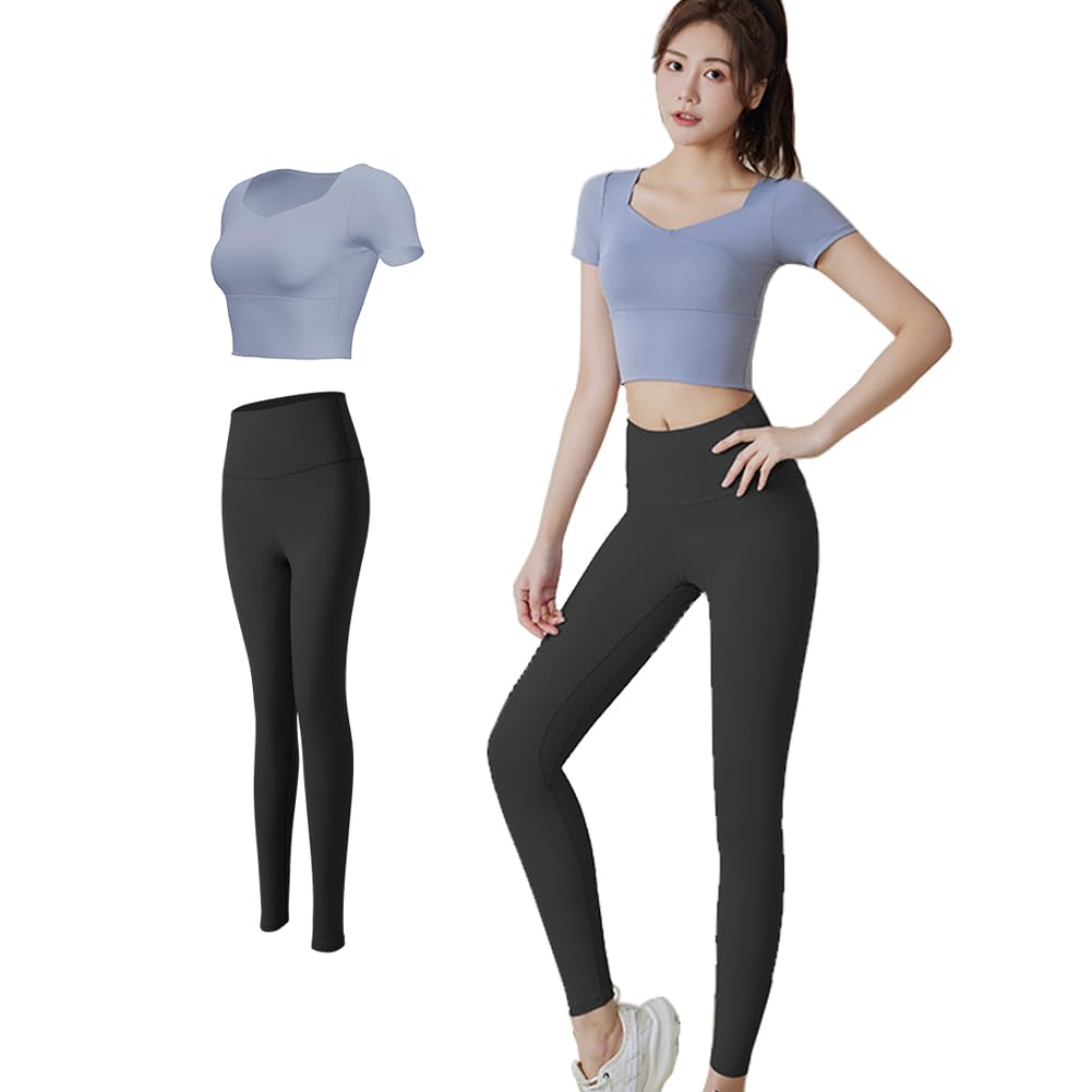 Olabela Sports Yoga Training Sports Yoga High Top and Bottom Set Women's Bra, 2/4 Sleeve, No-Slip Bra, Wear, Wear, Bra, Pants, Leggings, Waist,