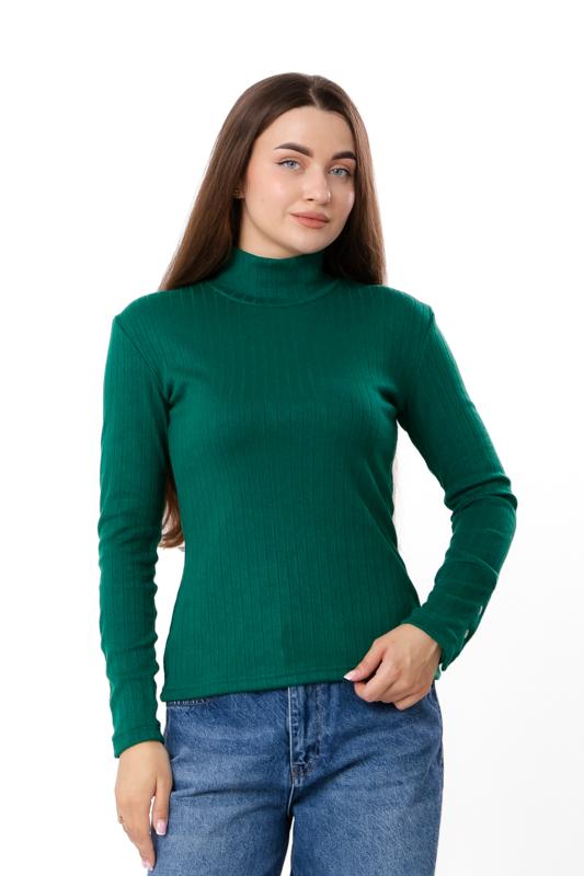 Women's Angora Long Sleeve Top – Decorative Buttons On Cuffs, Demi-season 8456-088 HC